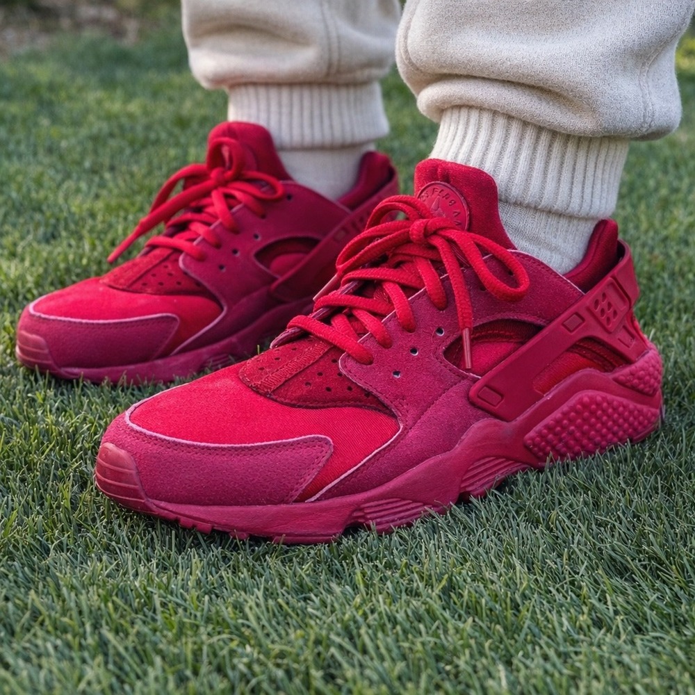 Nike Air Huarache Run University Red Sneakers 634835-601 Womens Size 9